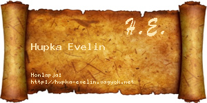 Hupka Evelin névjegykártya